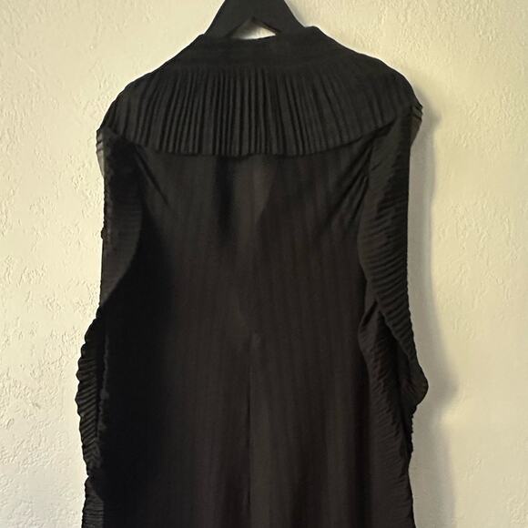 The Row Hania Belted Ruffled Crinkled-chiffon Gown in Black size XS / S - Picture 13 of 14